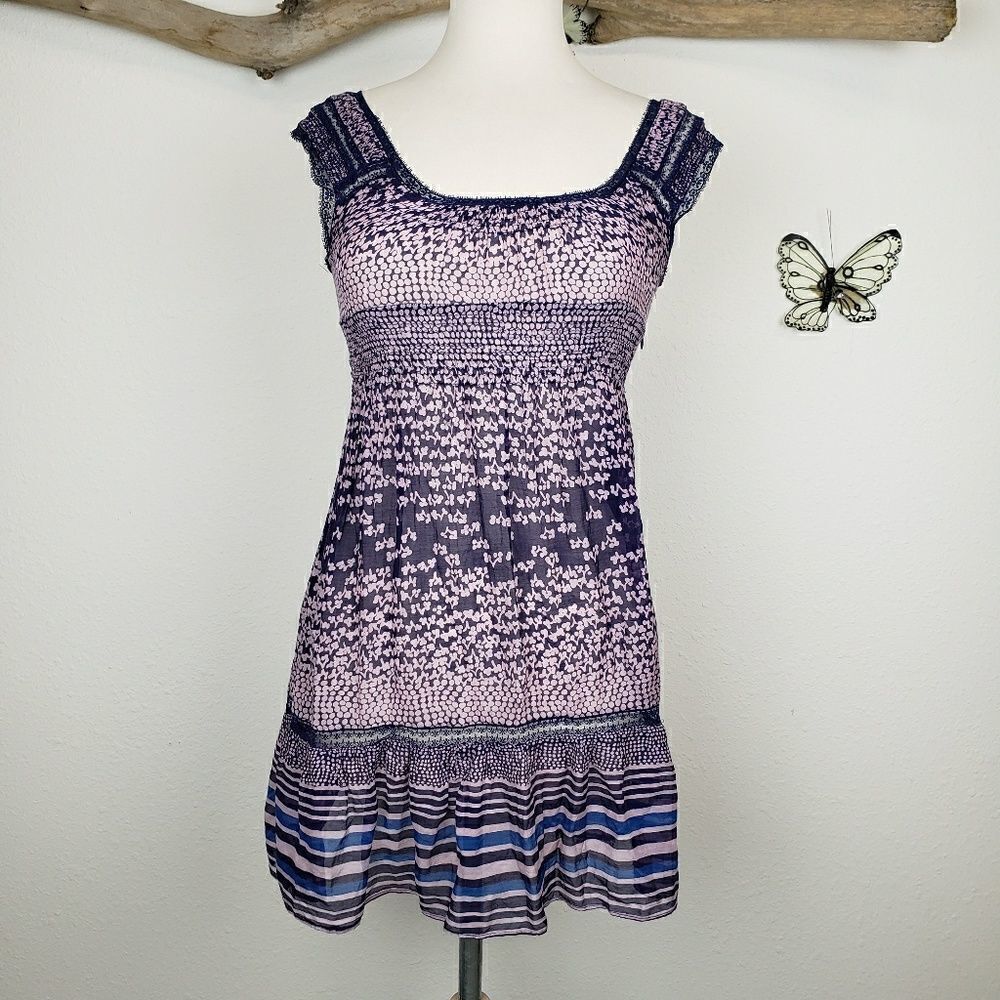 Free people purple floral mini summer dress